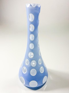 Váza z přejímaného skla- puntíky, 26 cm