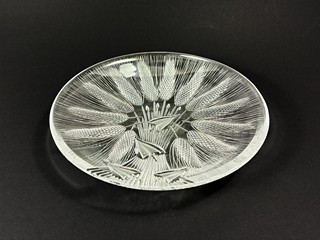 Švarc Josef - Skleněná miska s klasy, průměr 22 cm