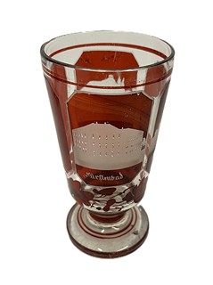 Starožitný lázeňský pohárek Biedermeier
