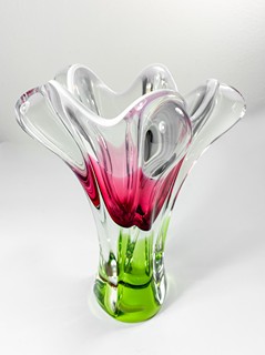 Hospodka Josef - Skleněná váza florálních tvarů, 25 cm