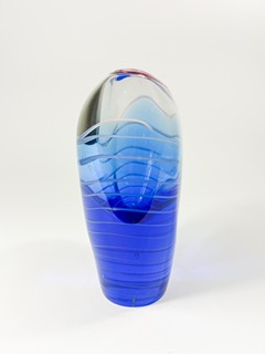 Rozsypal Ivo - Hutní váza s bílou spirálou, 15 cm
