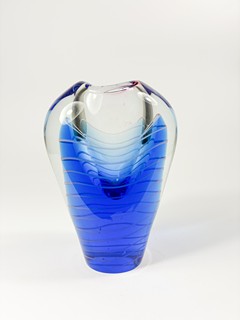 Rozsypal Ivo - Hutní váza s bílou spirálou, 15 cm