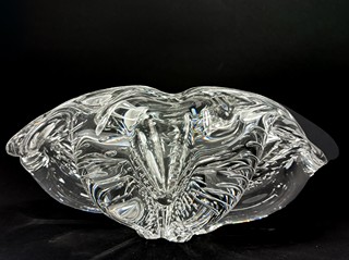 Gabrhel Jan - Masivní popelník z čirého skla. průměr 25 cm