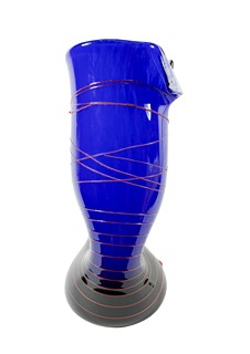 Váza s červenou linkou, 21 cm