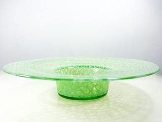 Hutní mísa z uranového skla, průměr 28 cm