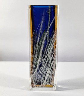 Hlava Pavel - Kobaltově modrá váza se zataveninou, 24 cm
