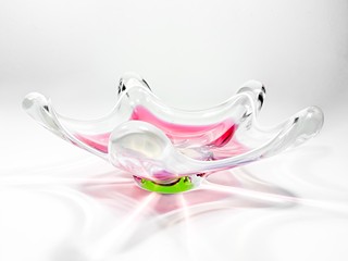 Hospodka Josef - Hutní sklo - květ, průměr 32 cm