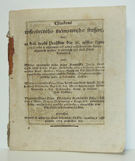 Článkové všeobecného sněmovního usnesení - 1783
