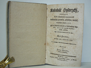 Kalendář historický 1.díl - Rulík - 1797