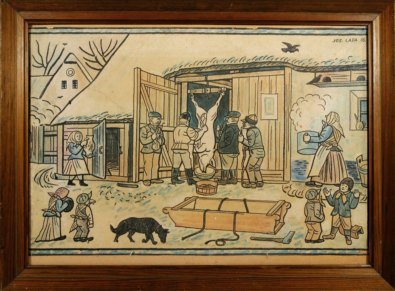 Josef Lada (1887 - 1957) - Zabíjačka, starý tisk