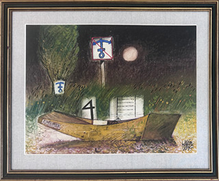 Vilém Plocek (1905 - 2001) - Loďka u břehu