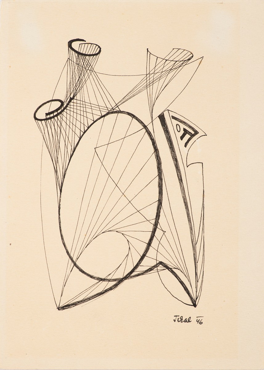 Václav Tikal (1906-1965) - Bez názvu (návrh na grafiku)