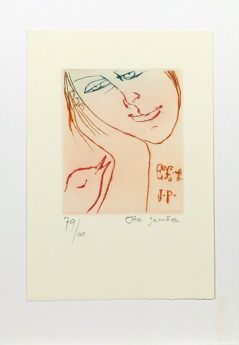 Ota Janeček (1919-1996) - Dívka a ptáček