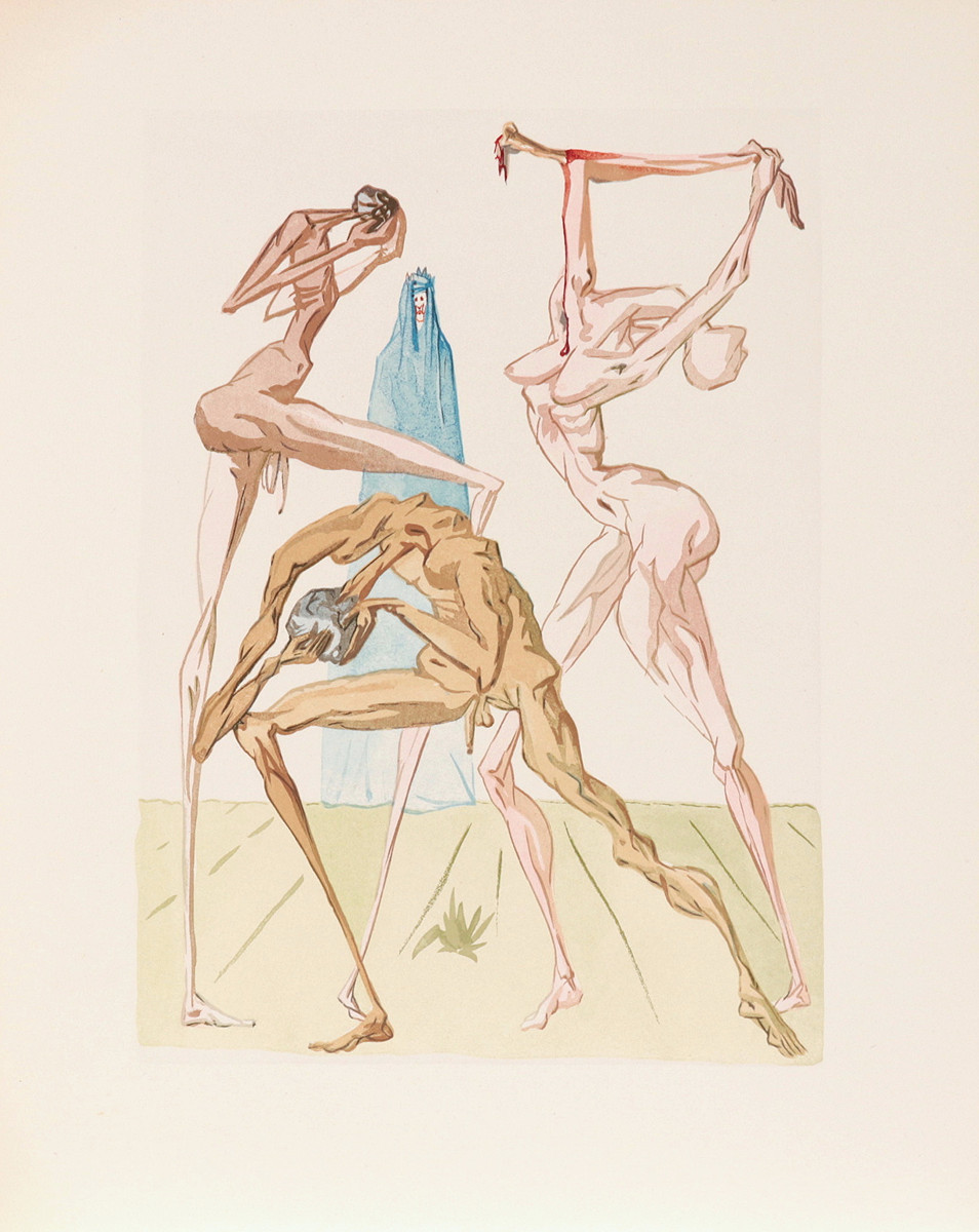 Salvador Dalí (1904-1989) - Božská komedie Les Habitants de Prato