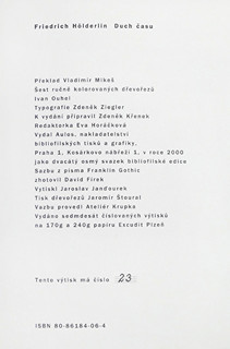 Ivan Ouhel (1945-2021) - F. Hölderlin Duch času
