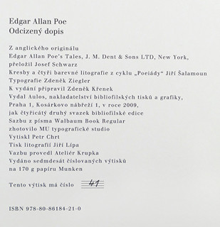 Jiří Šalamoun (1935-) - E. A. Poe Odcizený dopis