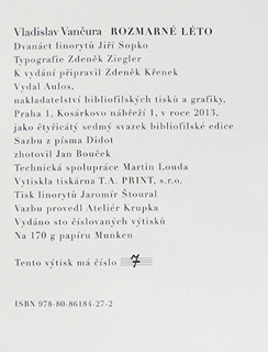 Jiří Sopko (1942-) - V. Vančura Rozmarné léto