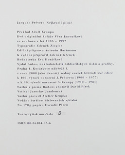 Věra Janoušková (1922 - 2010) - J. Prevért Nejkratší písně