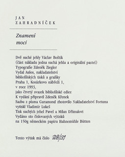 Václav Boštík (1913-2005) - J. Zahradníček Znamení mocí