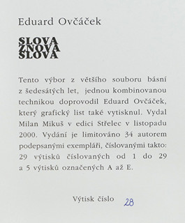 Eduard Ovčáček (1933-2022) - Slova znovu slova