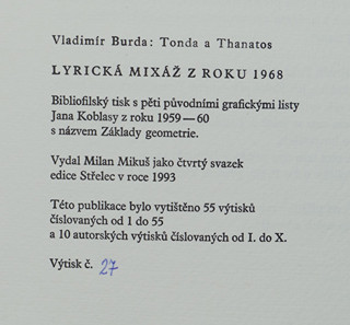 Jan Koblasa (1932-2017) - V. Burda Tonda a Thanatos