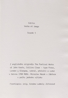 Ludmila Jiřincová (1912 - 1994) - John Keats La belle dame sans merci