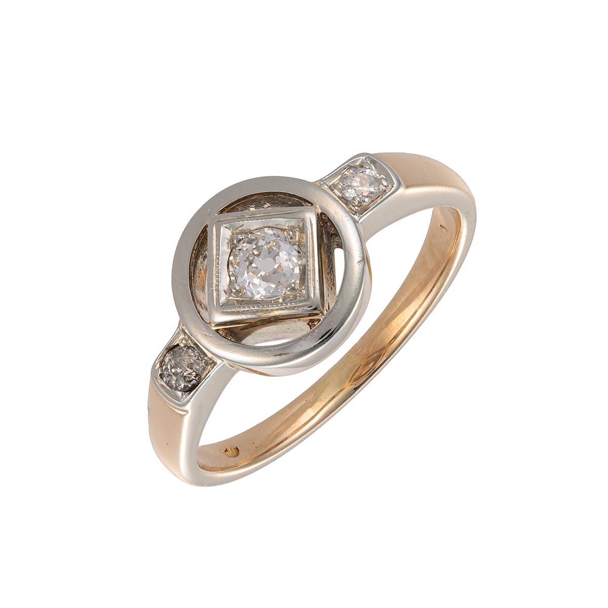 Zlatý prsten s přírodními diamanty