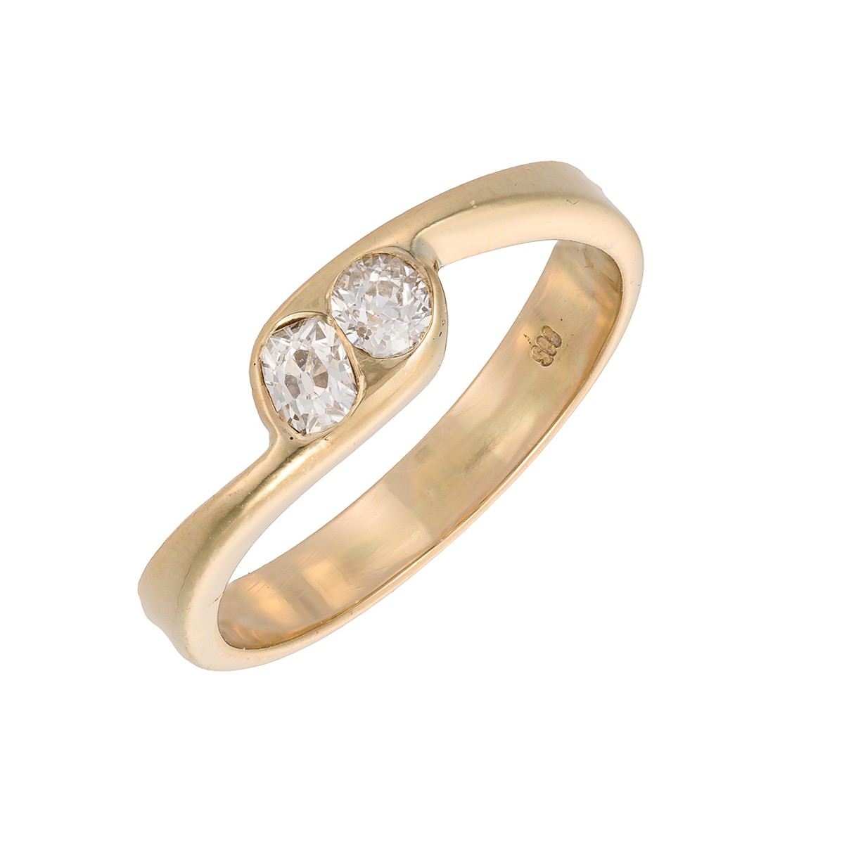 Zlatý prsten s přírodními diamanty