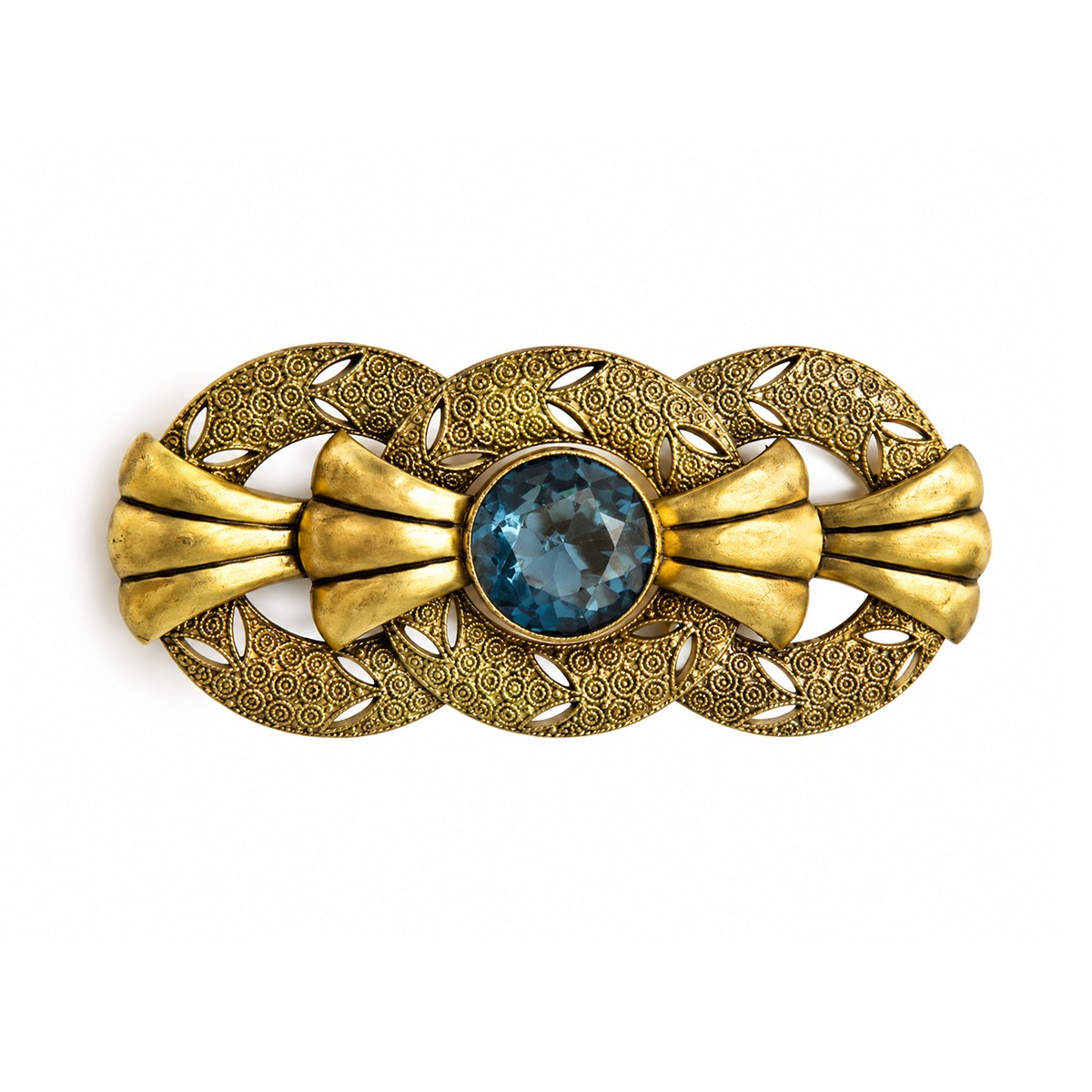 Stříbrná pozlacená Art Deco brož - Theodor Fahrner