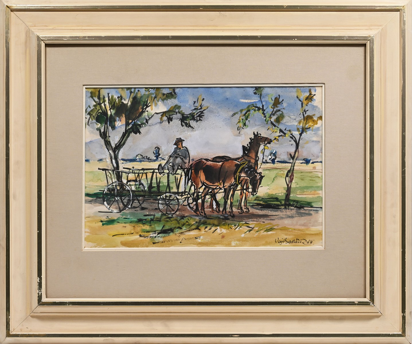 Vojtěch Sedláček (1892 - 1973) - Povoz s koňmi