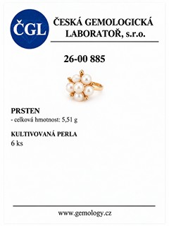 Zlatý prsten s přírodními perlami