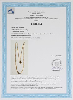 Zlatý náhrdelník s přírodními perlami