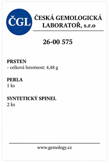 Zlatý prsten s perlou a spinely