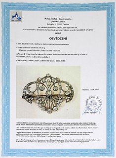 Luxusní diamantová Old Europe brož 2,98 ct - certifikováno