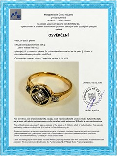 Zlatý prsten s přírodními diamanty