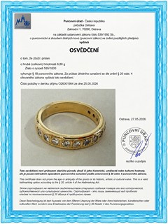 Zlatý prsten s přírodními diamanty