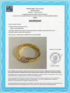 Zlatý prsten s přírodními diamanty
