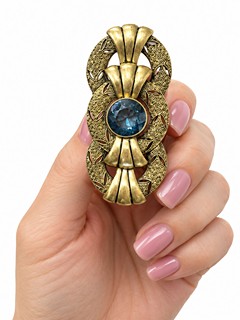 Stříbrná pozlacená Art Deco brož - Theodor Fahrner