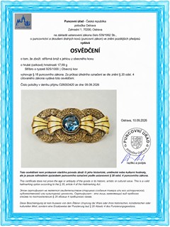 Stříbrná pozlacená Art Deco brož - Theodor Fahrner