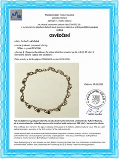 Stříbrný článkový náramek Theodor Fahrner s charakteristickým geometrickým designem