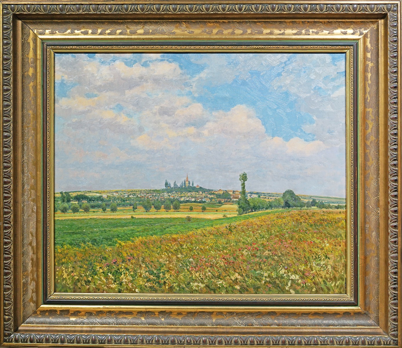 Josef Holub (1870 - 1957) - Pohled z Chvatěrub na Hrombabu v Kralupech