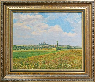 Josef Holub (1870 - 1957) - Pohled z Chvatěrub na Hrombabu v Kralupech