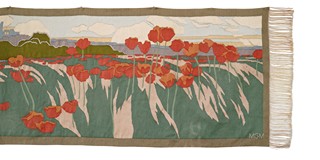 Rudolf Schlattauer (1861 - 1915) - Secesní gobelín s motivem vlčích máků - MGM
