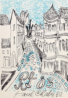 Karel Chaba (1925 - 2009) - Pražská ulička - PF 1983