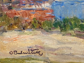 Ota Bubeníček (1871 - 1962) - Náves v Rudné u Mladé Vožice