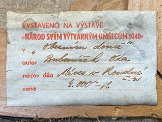 Ota Bubeníček (1871 - 1962) - Náves v Rudné u Mladé Vožice