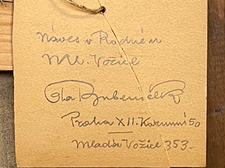Ota Bubeníček (1871 - 1962) - Náves v Rudné u Mladé Vožice