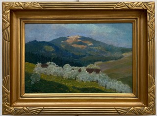 Jan Honsa (1876 - 1937) - Rozkvetlý sad pod Blaníkem