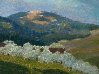 Jan Honsa (1876 - 1937) - Rozkvetlý sad pod Blaníkem