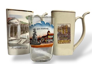 Tři starožitné lázeňské pohárky- Mariánské Lázně, Lázně Poděbrady